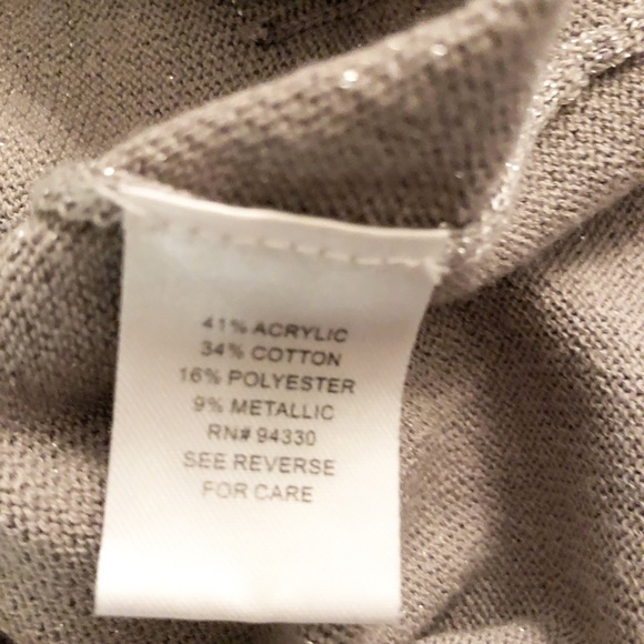 Takeout Girls Silver Glitter Bell Sweater Sz M - Picture 4 of 5